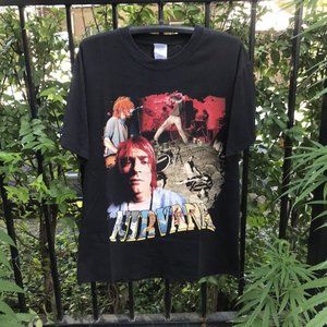 Kurt Cobain Nirvana Grunge Band Fanmade Tee 00s